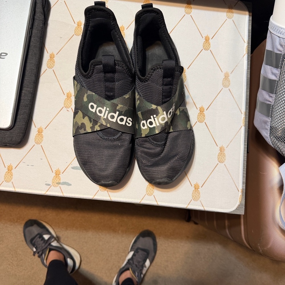 Adidas Kids Black and Camouflage Sneakers